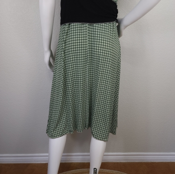 Max Studio Green Black Sleeveless Tie Dress Size L - Picture 9 of 13